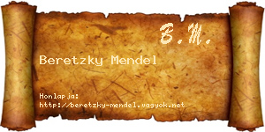 Beretzky Mendel névjegykártya